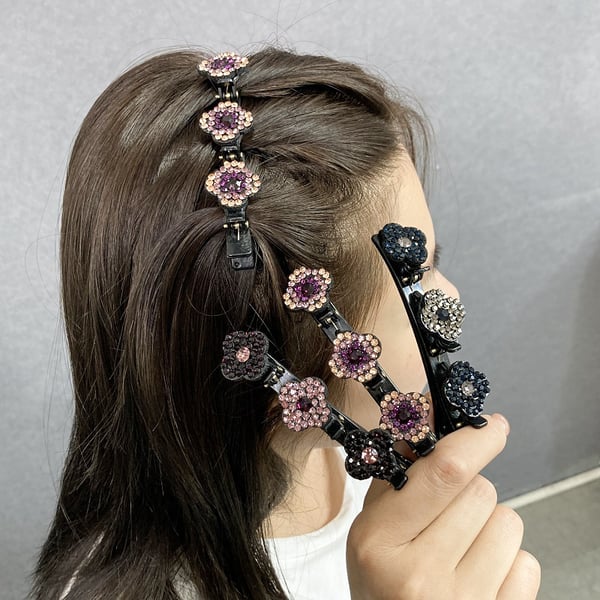 🔥 49% OFF 🔥Sparkling Crystal Stone Braided Hair Clips